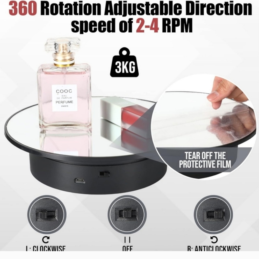 NWT Mirror display 360 turntable(BLACK)